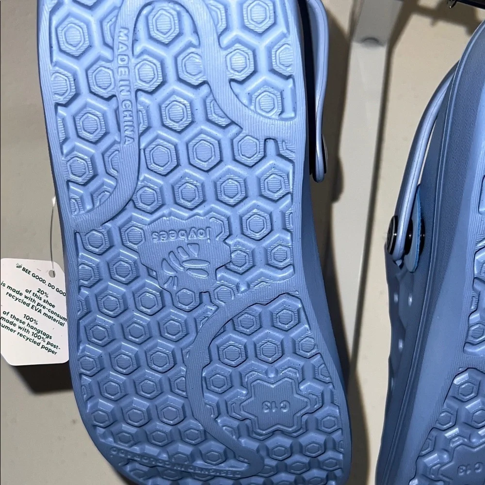 JOYBEES NWT Kids' Light Blue Slip-On Clogs with Removable Fuzzy Lining - Picture 5 of 8